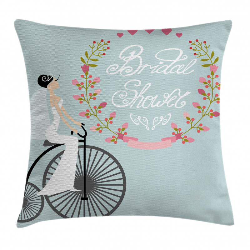 Bride Dress Bicycle Pillow Cover