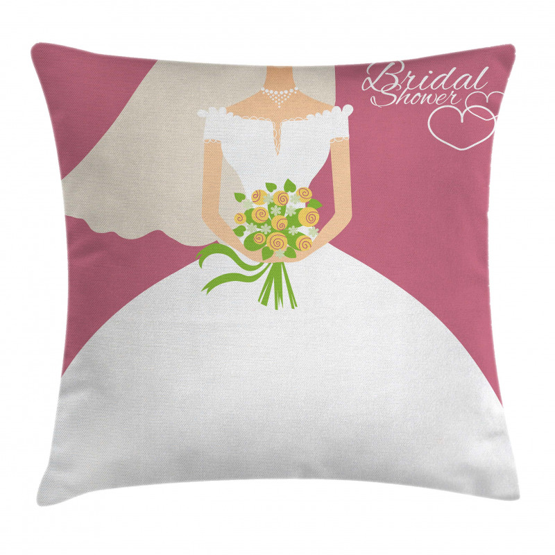 Bride in White Dress Pillow Cover