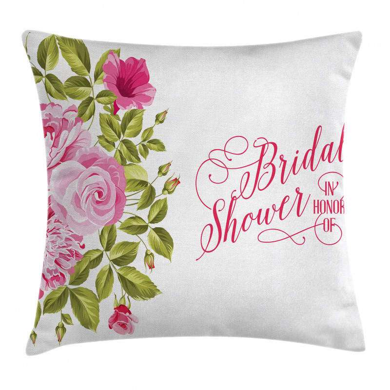 Bride Shabby Flowers Pillow Cover