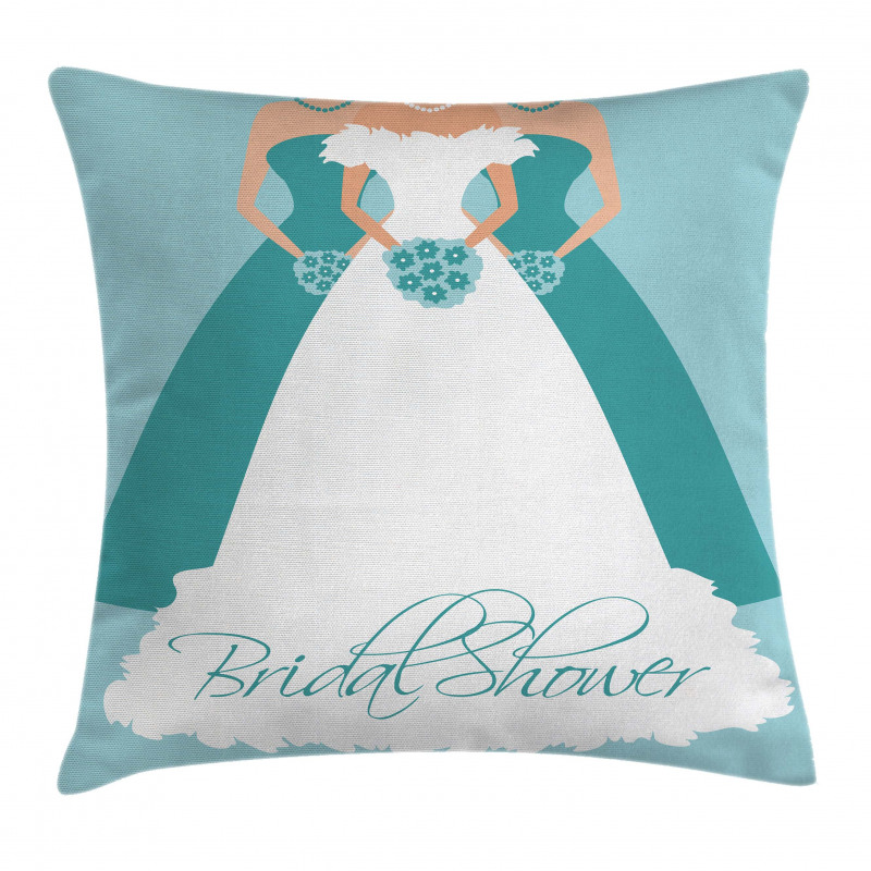 Bride with Bridemaids Pillow Cover