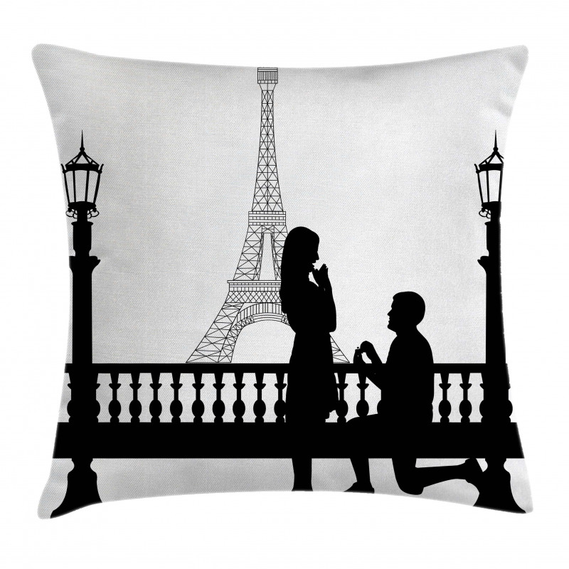 Paris City Lovers Pillow Cover