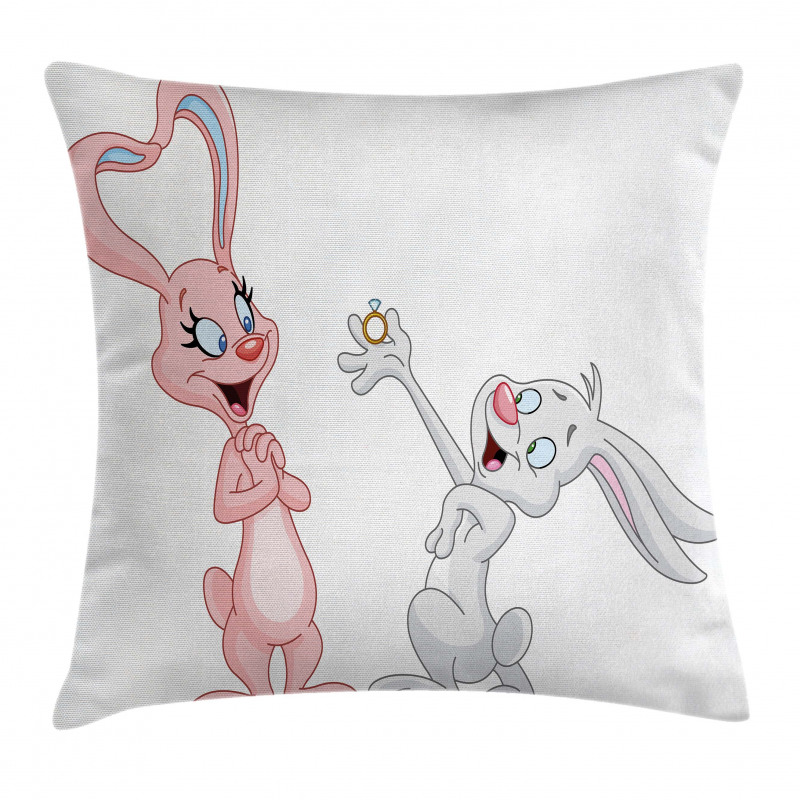 Rabbits Wedding Pillow Cover