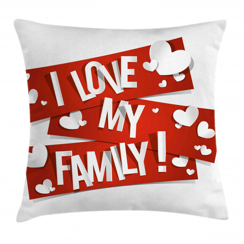 Family Love Heart Pillow Cover