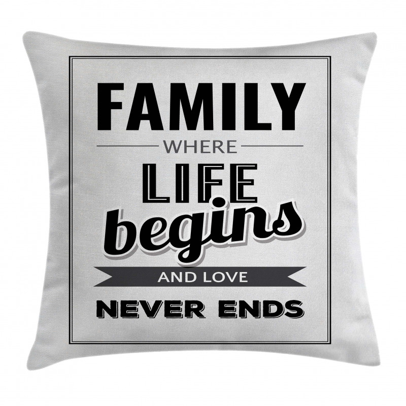 Family Phrase Motivation Pillow Cover