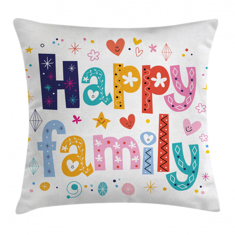 Happy Family Floral Pillow Cover