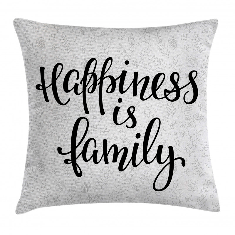 Happiness Phrase Pillow Cover
