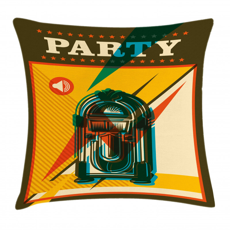 Retro Old Music Jukebox Pillow Cover