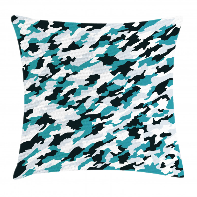 Aquatic Camouflage Tile Pillow Cover