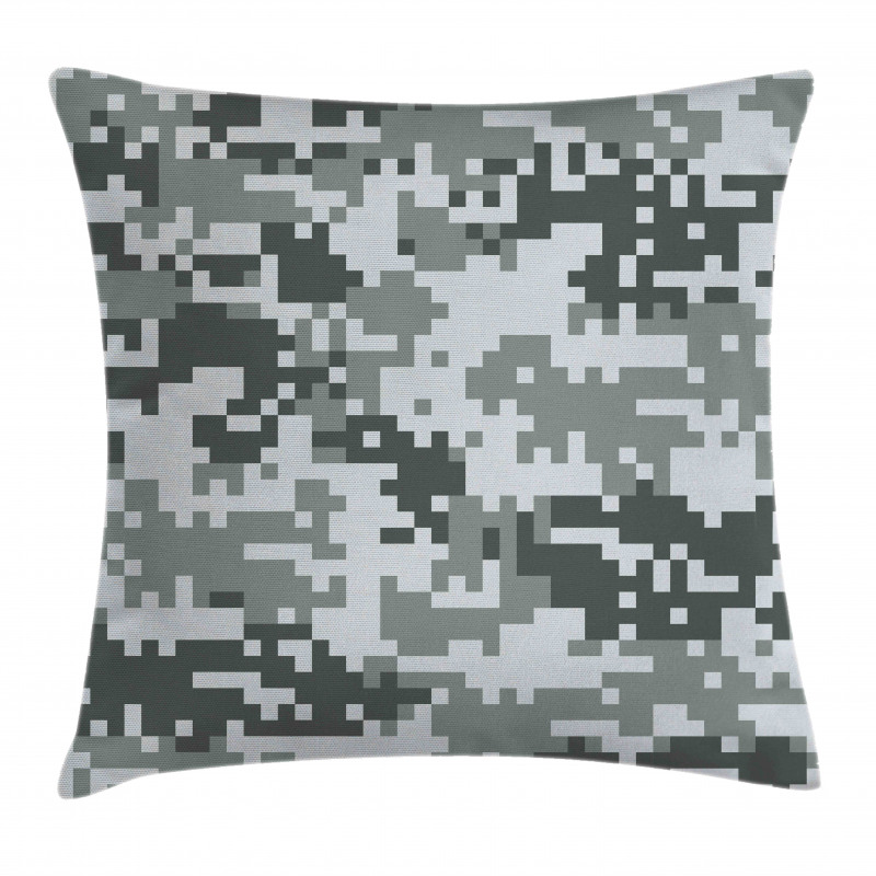 Pixel Effect Digital Grey Pillow Cover