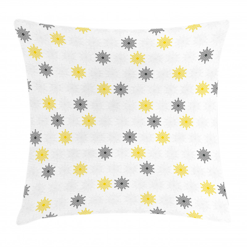 Sun Flowers Dots Pillow Cover