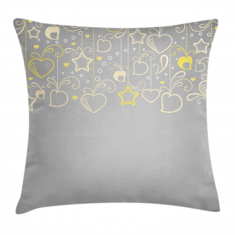 Grey Swirl Hearts Pillow Cover