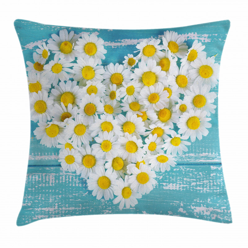 Heart Shaped Daisy Pillow Cover