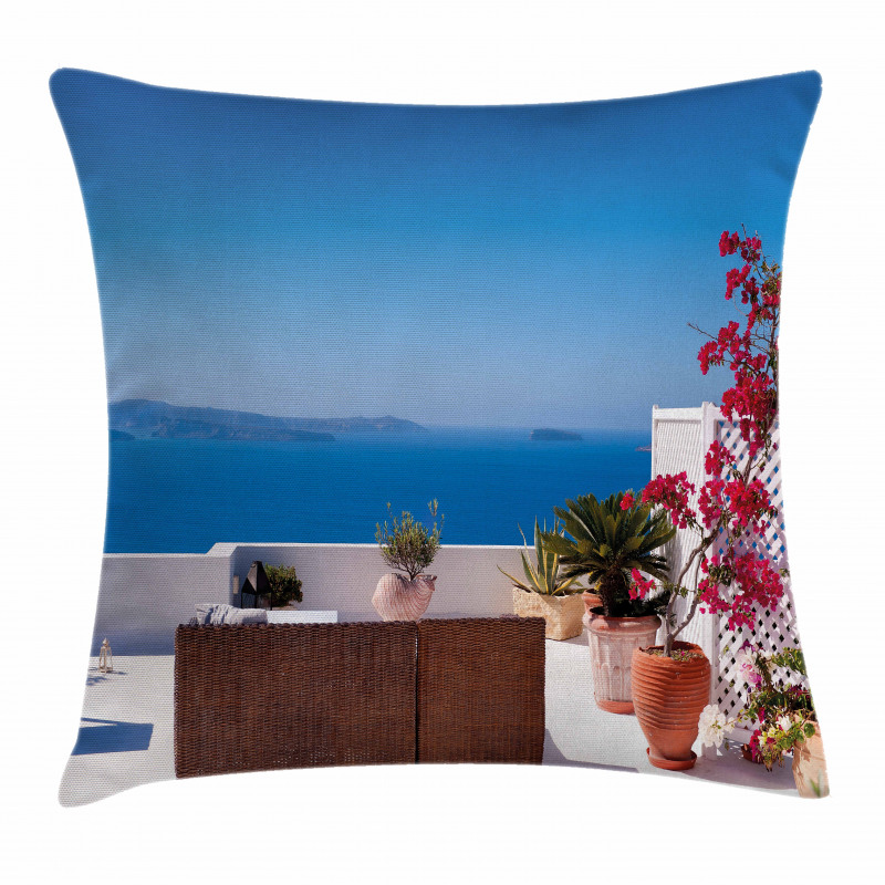 Santorini Aegean Sea Pillow Cover