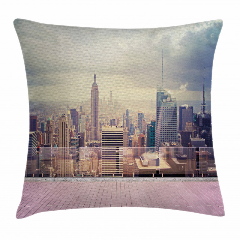 New York Usa Roof View Pillow Cover