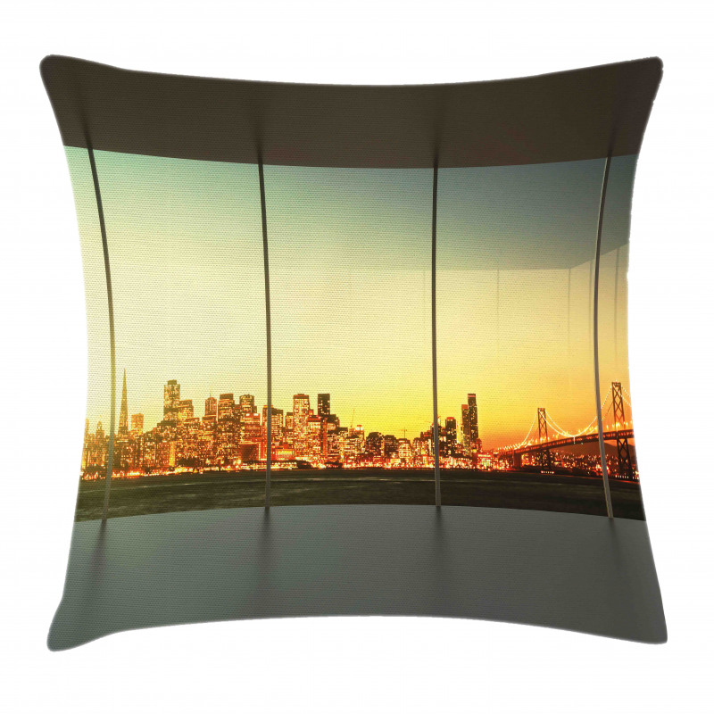 Empty Office Sunset View Pillow Cover