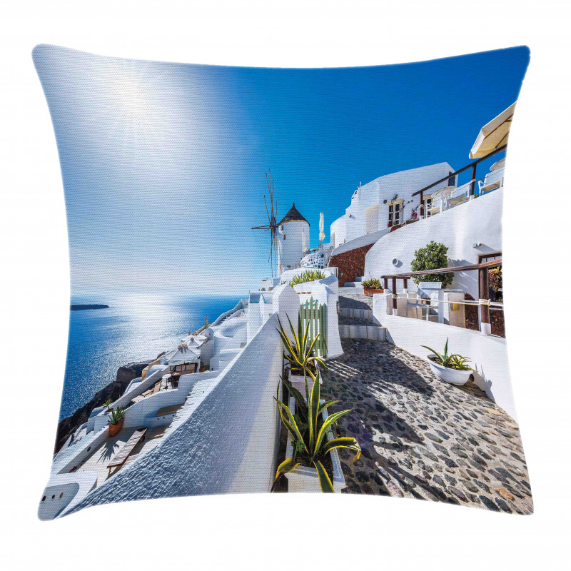 Oia Village in Santorini Pillow Cover