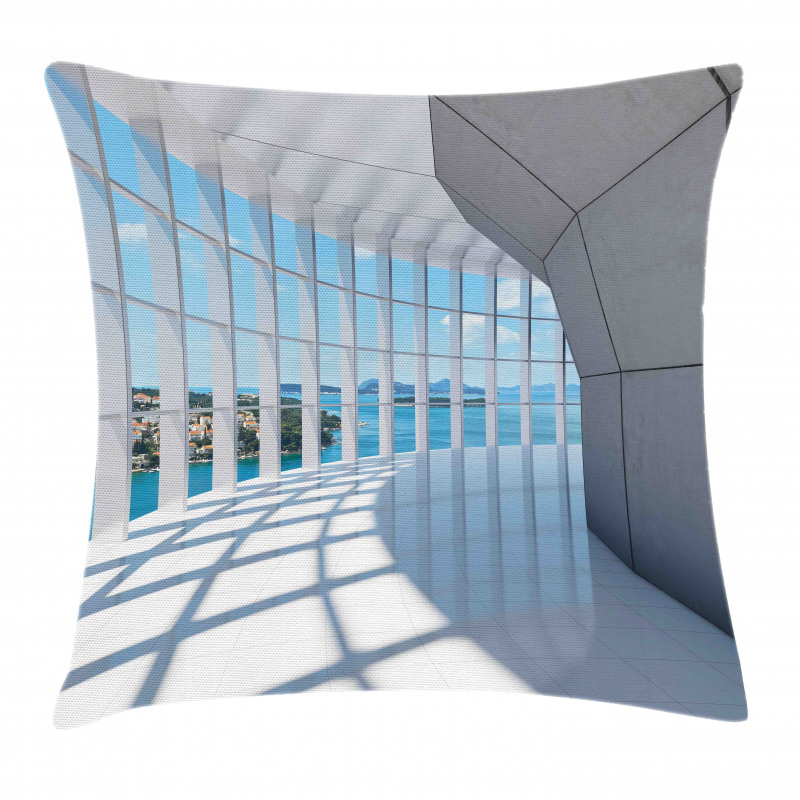 Skyscrapers Seascape View Pillow Cover