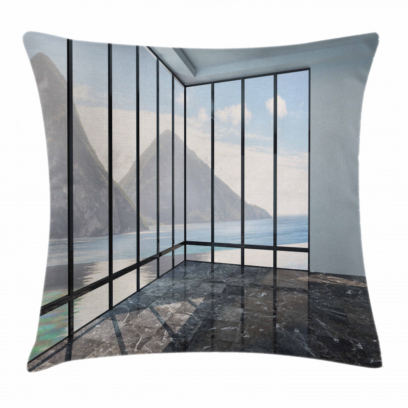 Mountain Ocean Scenery Pillow Cover