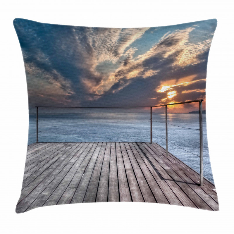 Sea View Terrace Sunset Pillow Cover