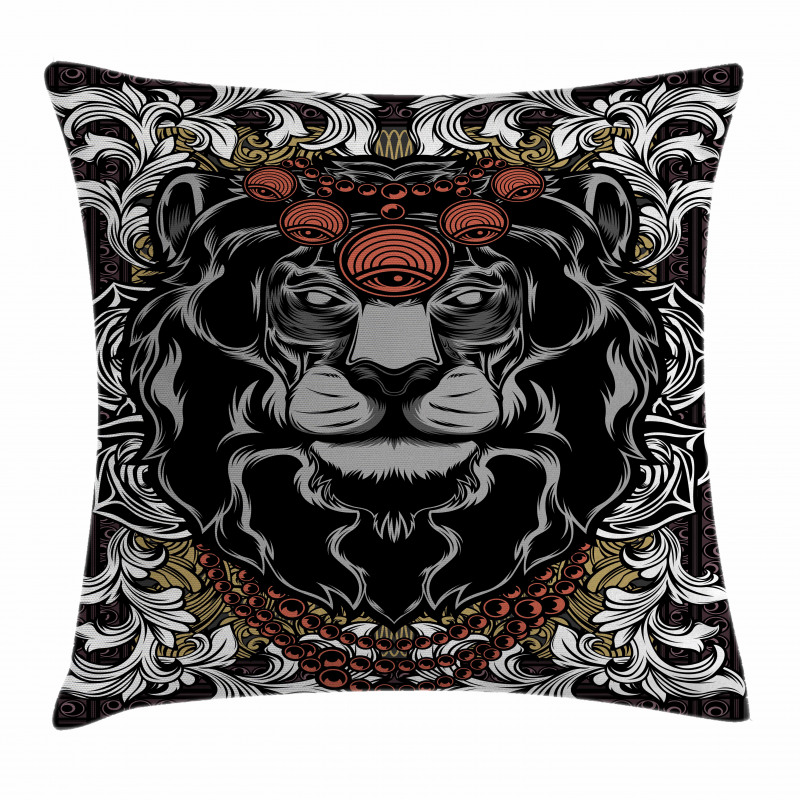 Jungle Emperor Lion Frame Pillow Cover
