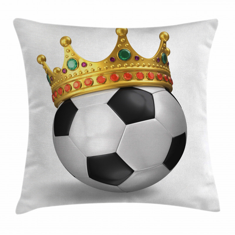 Football Soccer with Crown Pillow Cover