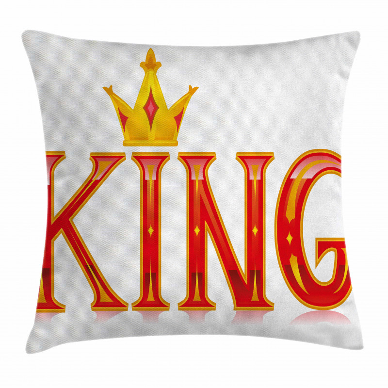 Capital Letter King Words Pillow Cover