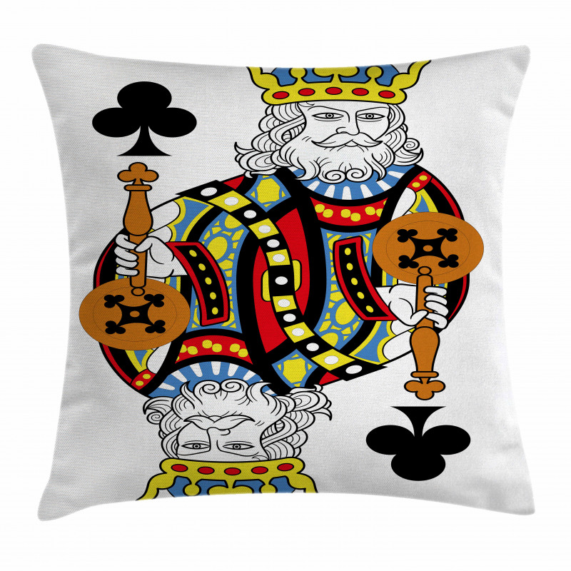 King of Clubs Gamble Card Pillow Cover