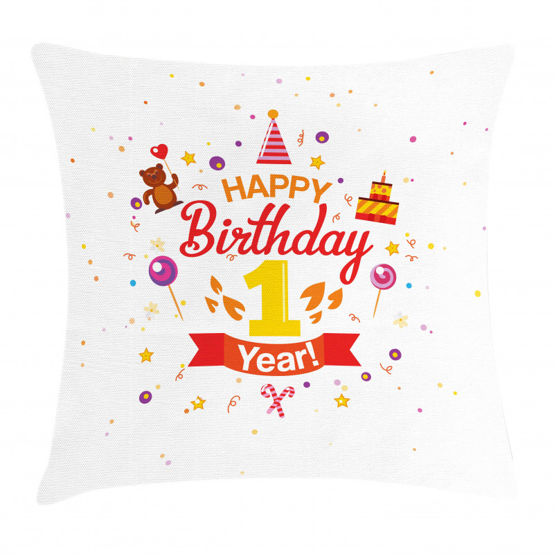 Party with Cones Bear Pillow Cover