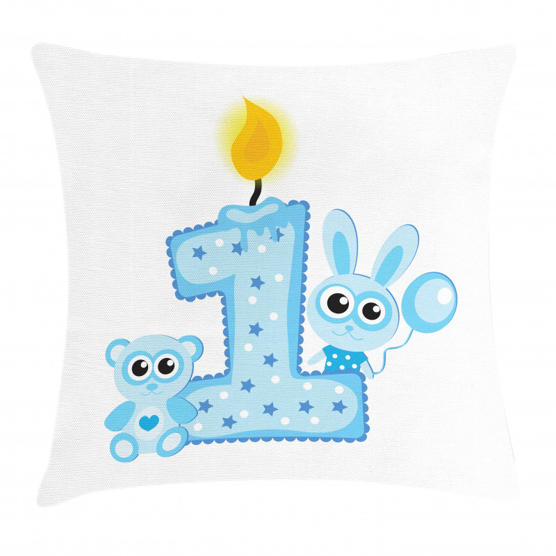 Boys Party Cake Candle Pillow Cover