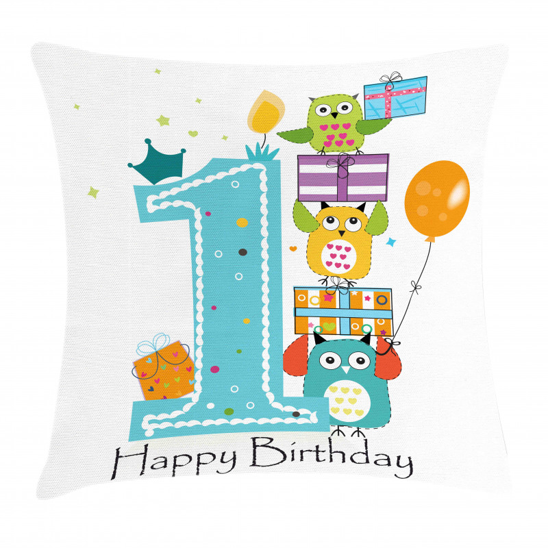 First Cake Candle Owls Pillow Cover