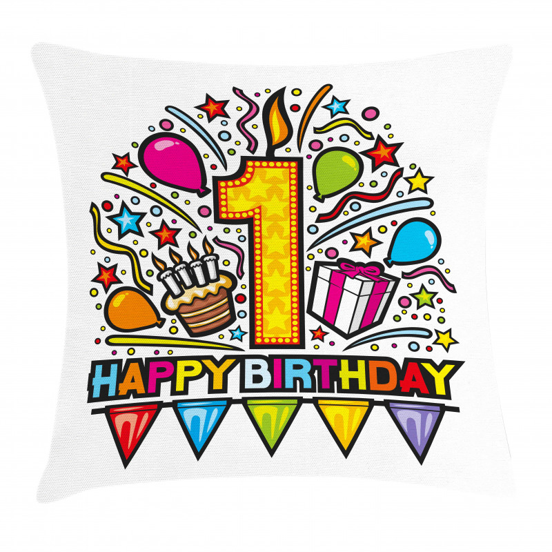 Pop Art Style Party Pillow Cover