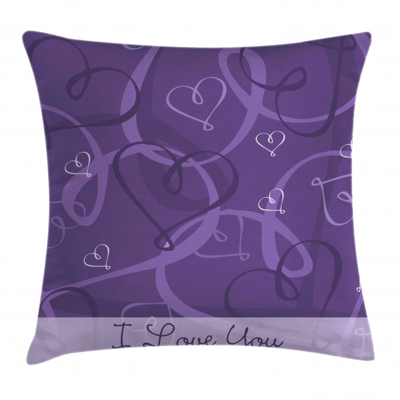 Indigo Purple Hearts Pillow Cover