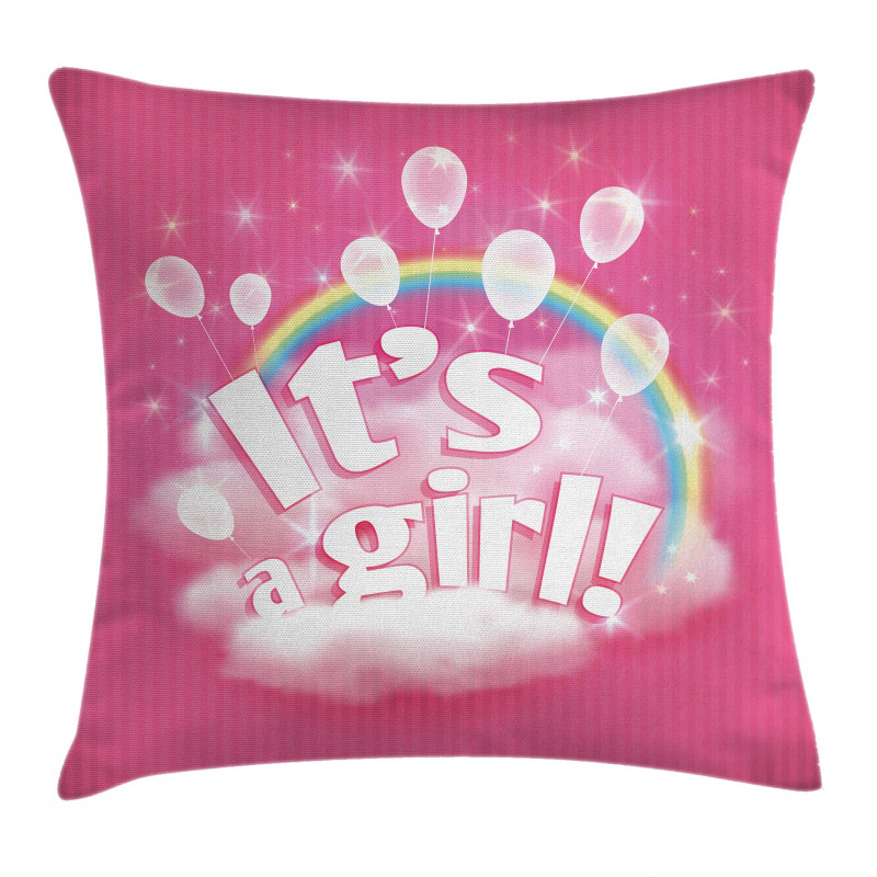 Its a Girl Words Pillow Cover
