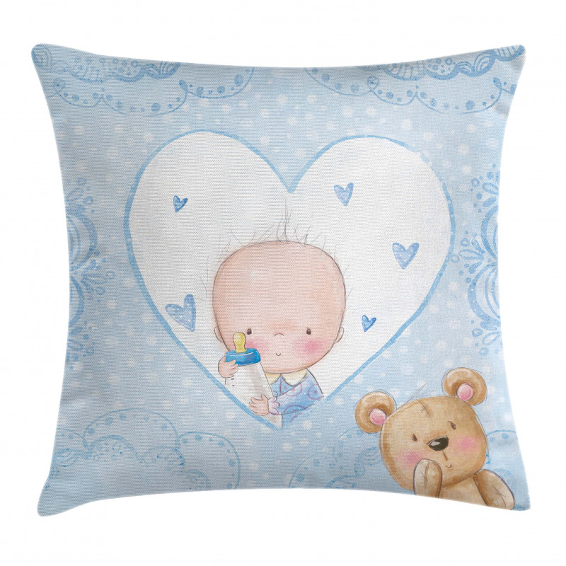 Baby Boy Teddy Bear Pillow Cover