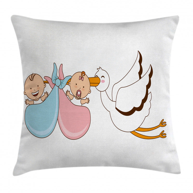 Babies Stork Playroom Pillow Cover