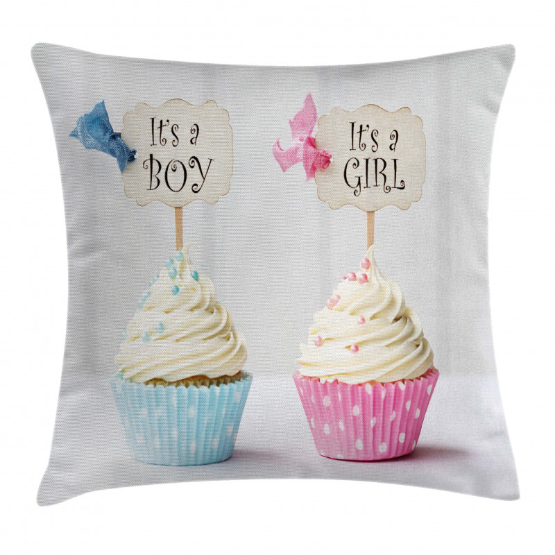 Boy Girl Cupcakes Pillow Cover