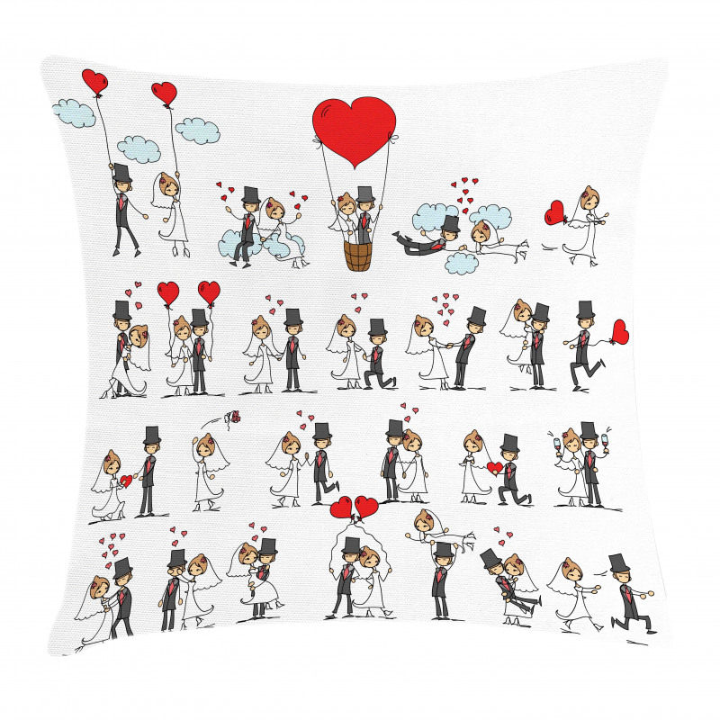 Couple on Clouds Pillow Cover