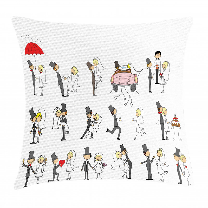 Cartoon Couple Funny Pillow Cover