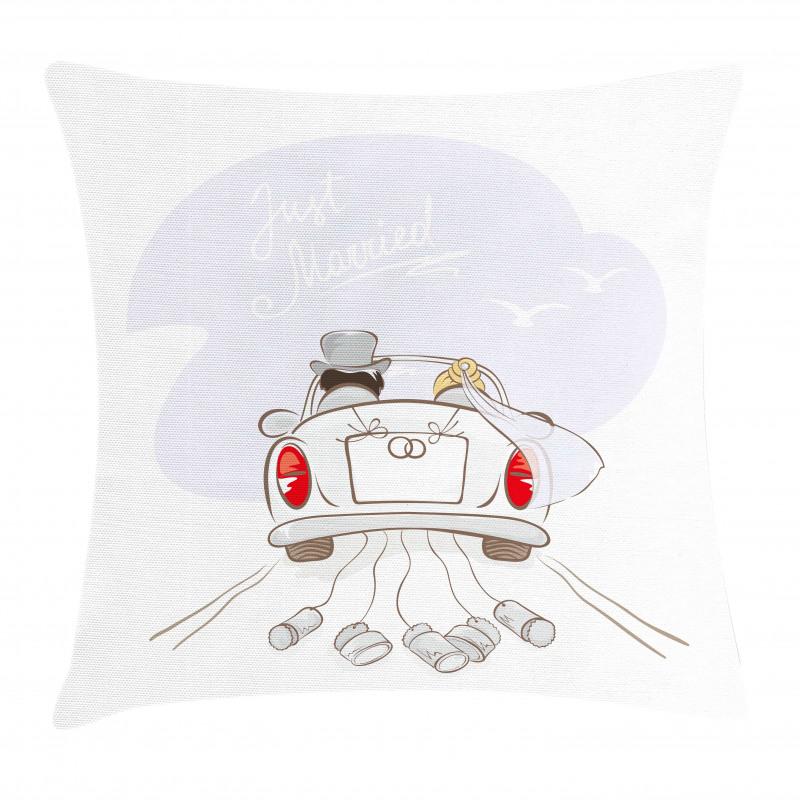 Retro Married Couple Car Pillow Cover