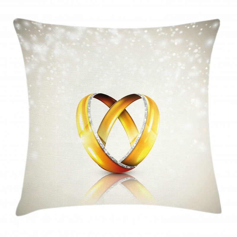 Pair of Rings Marriage Pillow Cover
