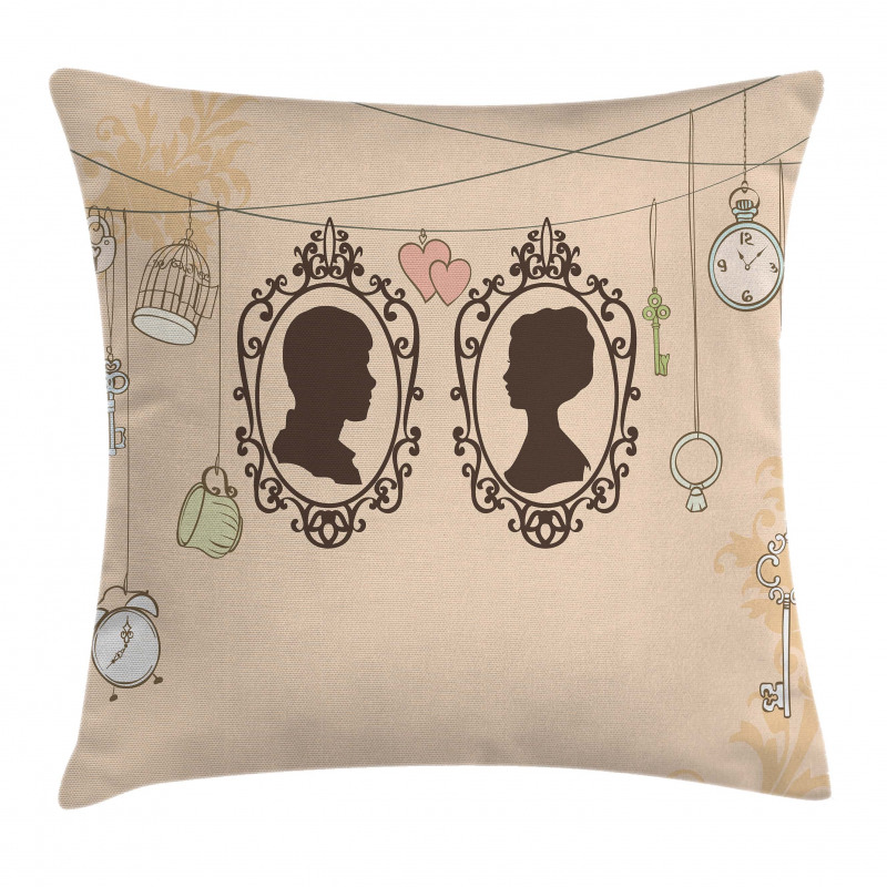 Married Couple Retro Pillow Cover