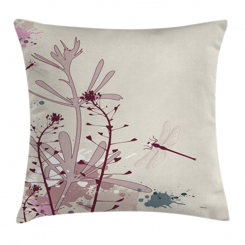 Grunge Drangonfly Pillow Cover