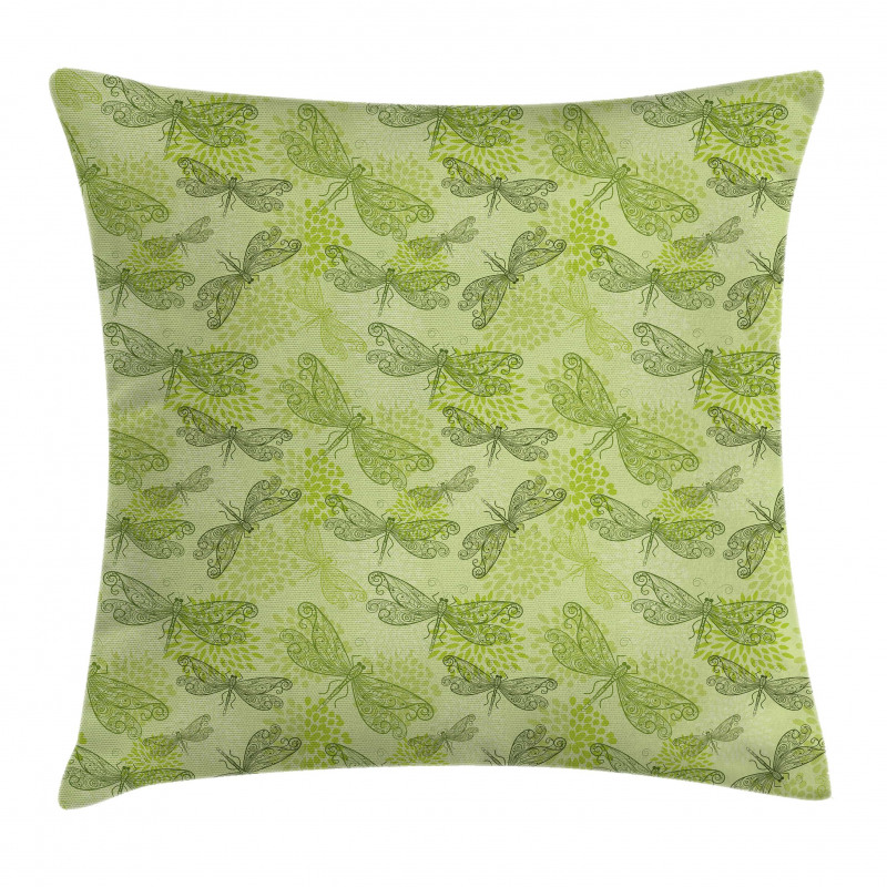 Floral Dragonfly Wings Pillow Cover