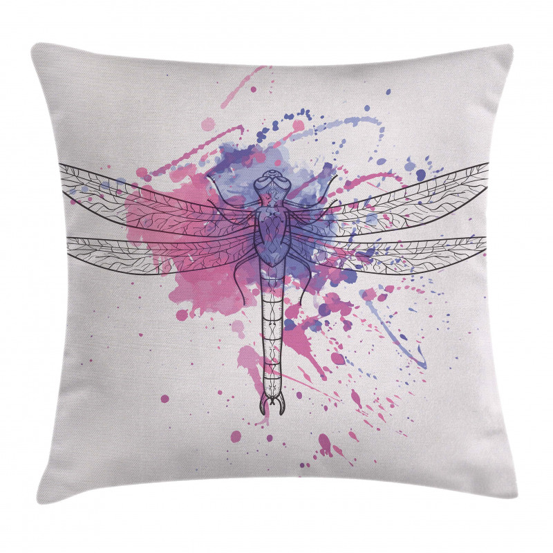 Grunge Moth Dragonfly Pillow Cover