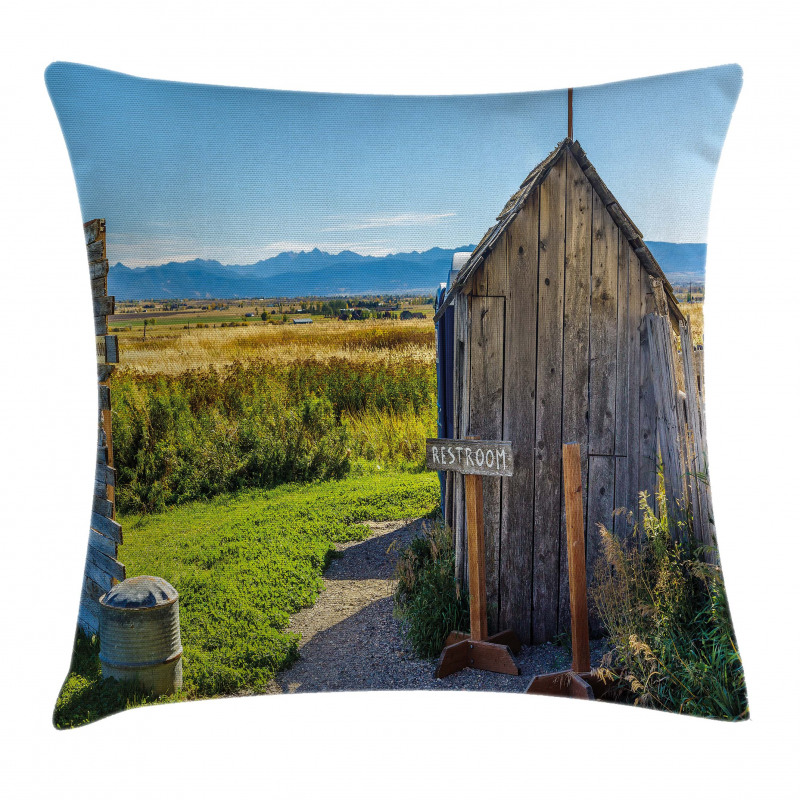 Farm Village Rustic Pillow Cover