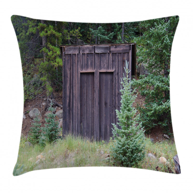 Cottage in Farm Forest Pillow Cover