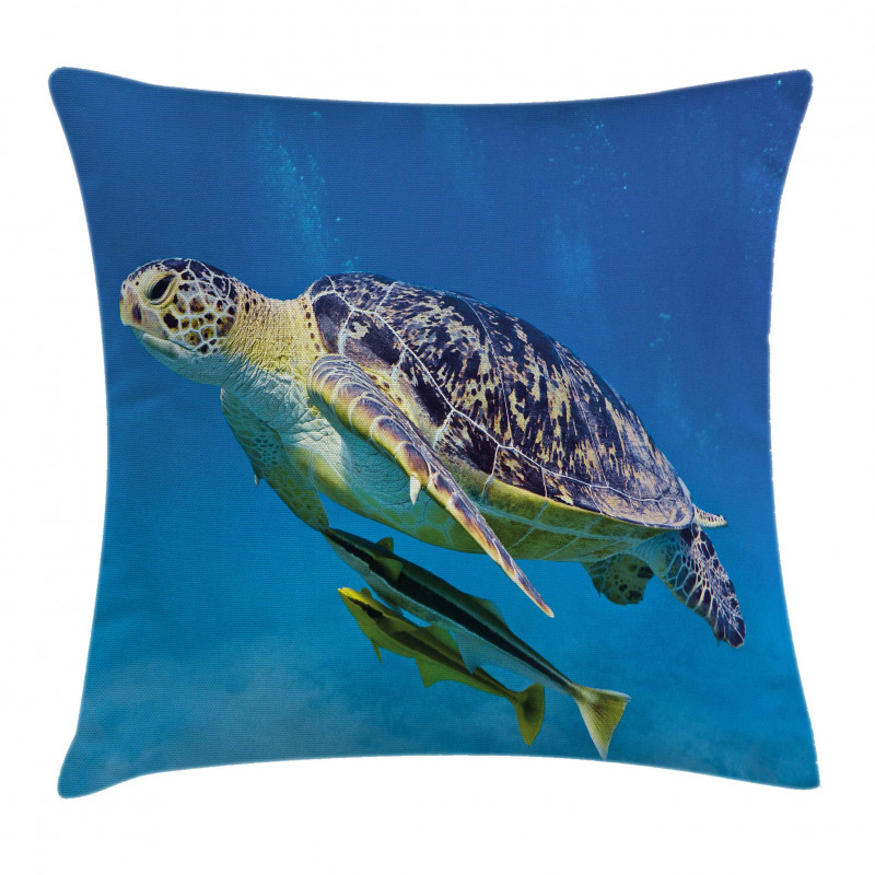 Fishes Swimming Ocean Pillow Cover