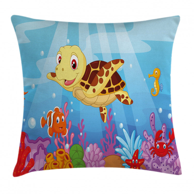 Baby Turtle Fishes Pillow Cover