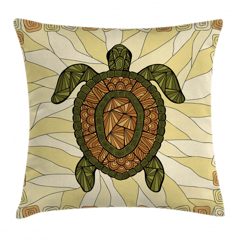 Turtle Zentangle Artwork Pillow Cover