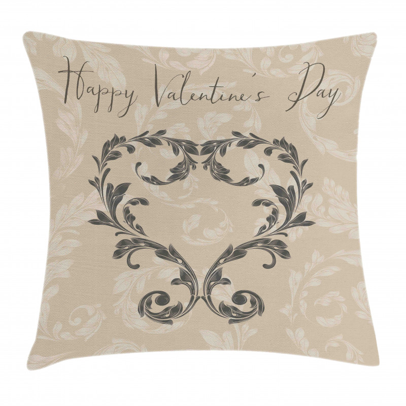 Valentine's Day Taupe Pillow Cover